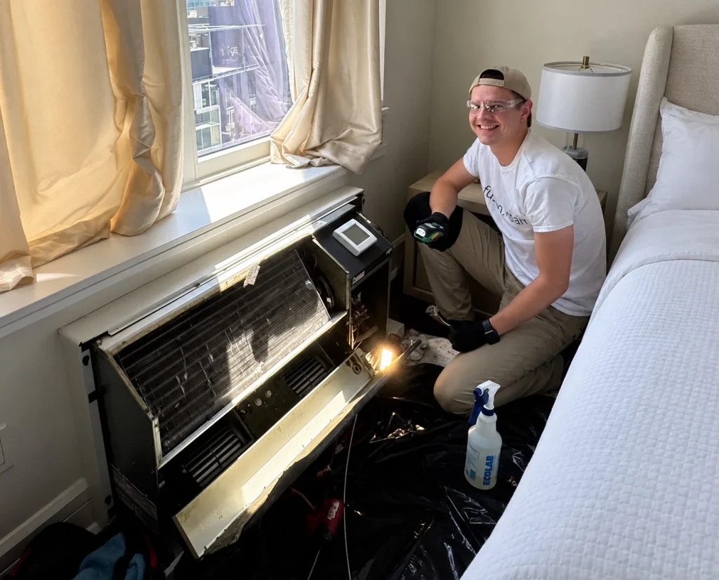 PTAC diagnostics and component repair in a residential building